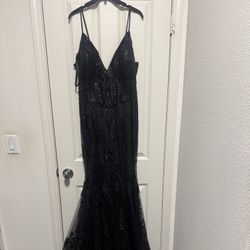 Black Lace Prom Dress - Size 16