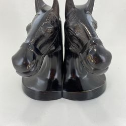 Vintage Brand New Solid Brass Pair Horse Heads Bookends Ornamental 