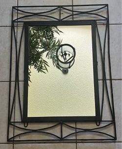 Black Metal 32” x 24” Wall Mirror Like NEW!