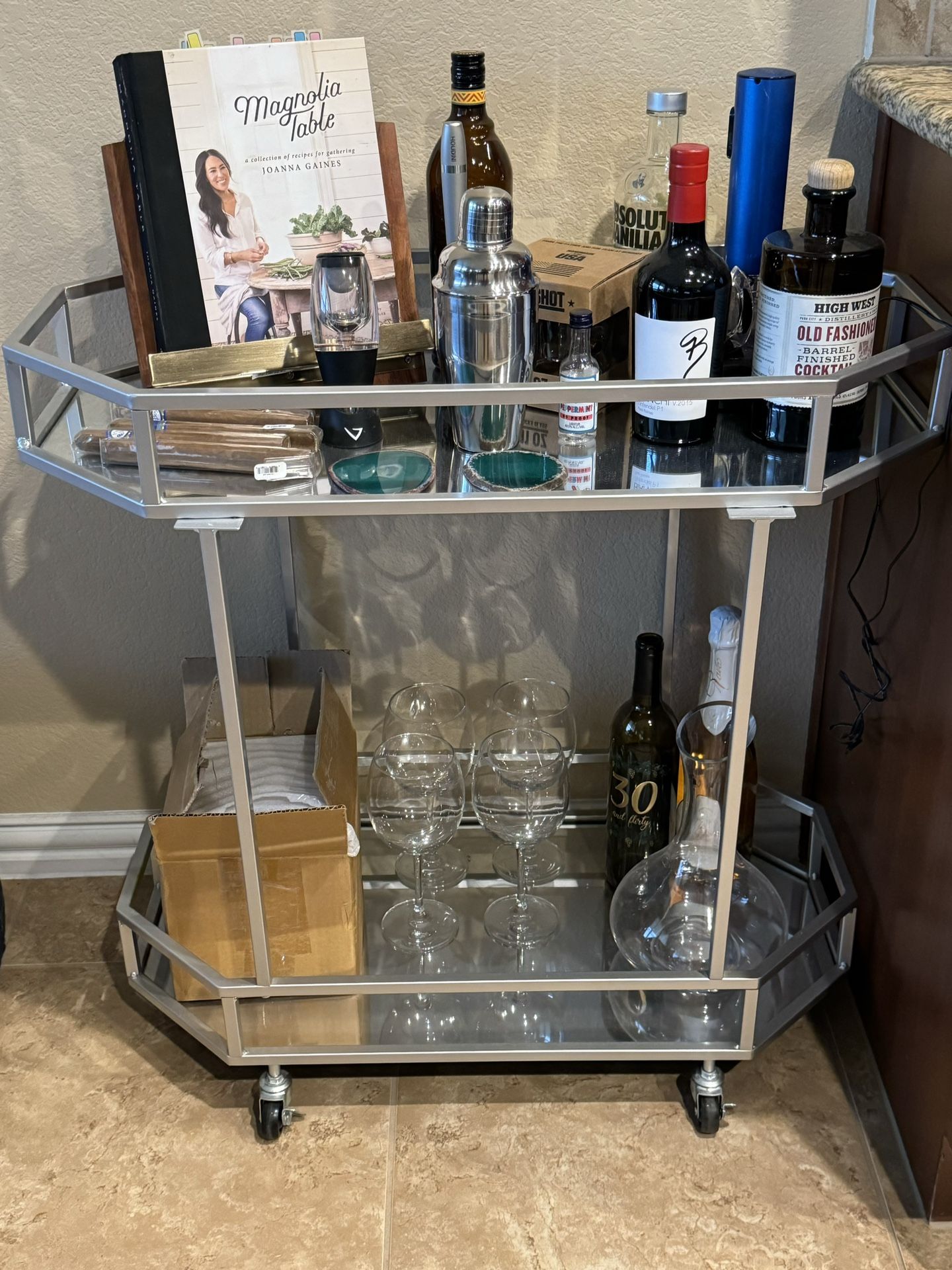 Silver Daymont Bar Cart