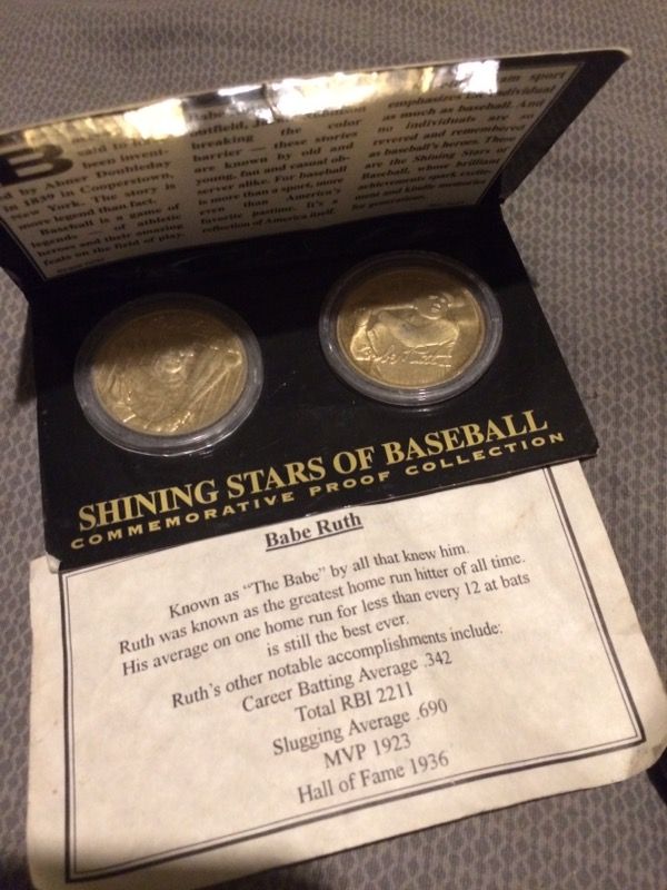 Babe Ruth 24 my gold coins shining stars of baseball commemorative proof collection 1978