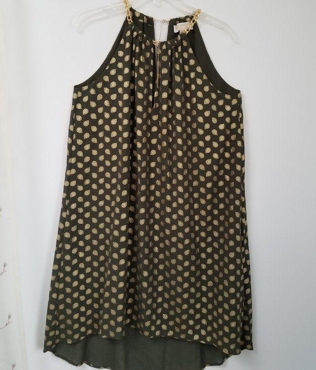 MICHAEL Michael Kors Women's Bergalia Foiled Chain Neck Trapeze Dress

