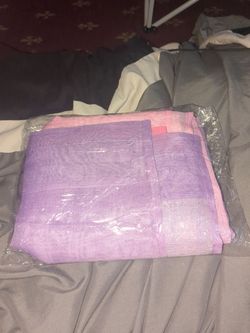 Yancorp Sheer Curtain Panels-  Purple/Pink
