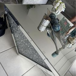 Coffee Table Silver Mirror Diamond 