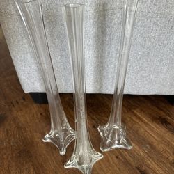20” Eiffel Tower Glass Vases