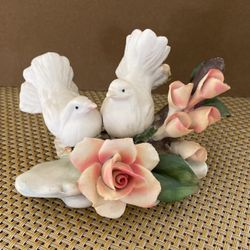 Capodimonte Porcelain Doves & Roses