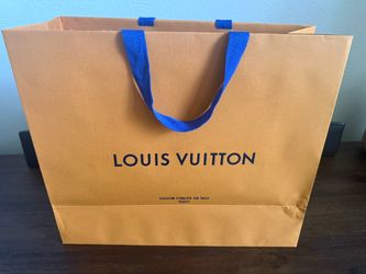 *OBO* Louis Vuitton Large Shopping Bag – Authentic Empty Gift Bag w/ Blue Handles