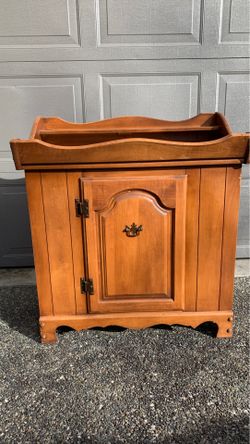 Mid century solid wood end table.