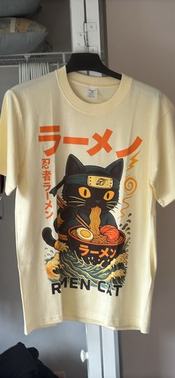 Funny Cosmos Ninja Ramen Cat T-Shirt Size M