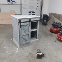 Oak Night Stand  Barn Door