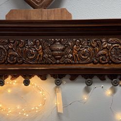 Hand Carved Mahogany Wood Rembrandt’s Replica 1606-1669 Entry Hanger