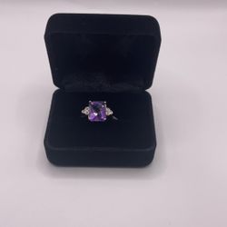 Womens Wg Amethyst Ring 10k