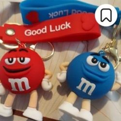 Red &Blue M&M Key Chains