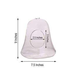 4 Glass Terrarium Hanging Bell Shaped Design 9" with Twine Rope - Free-Falling Planter for Air Plants & Decor