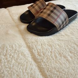 burberry furley check slides