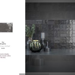 WOW Fez Glossy Graphite Tile 2.5x5, 100 SF $879 (500+ Available)