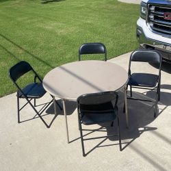 Large card Table (Round) & 4 Chairs