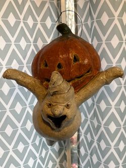 Vintage Halloween Flying Ghost & Jack-O’-Lantern Decoration