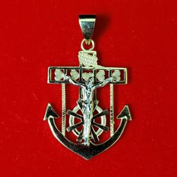 14kt Gold Crucifix Anchor Pendant 