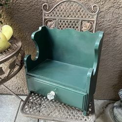 Small Decorative Wood Bench With Drawer