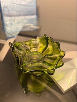 Viking Avocado Art Glass