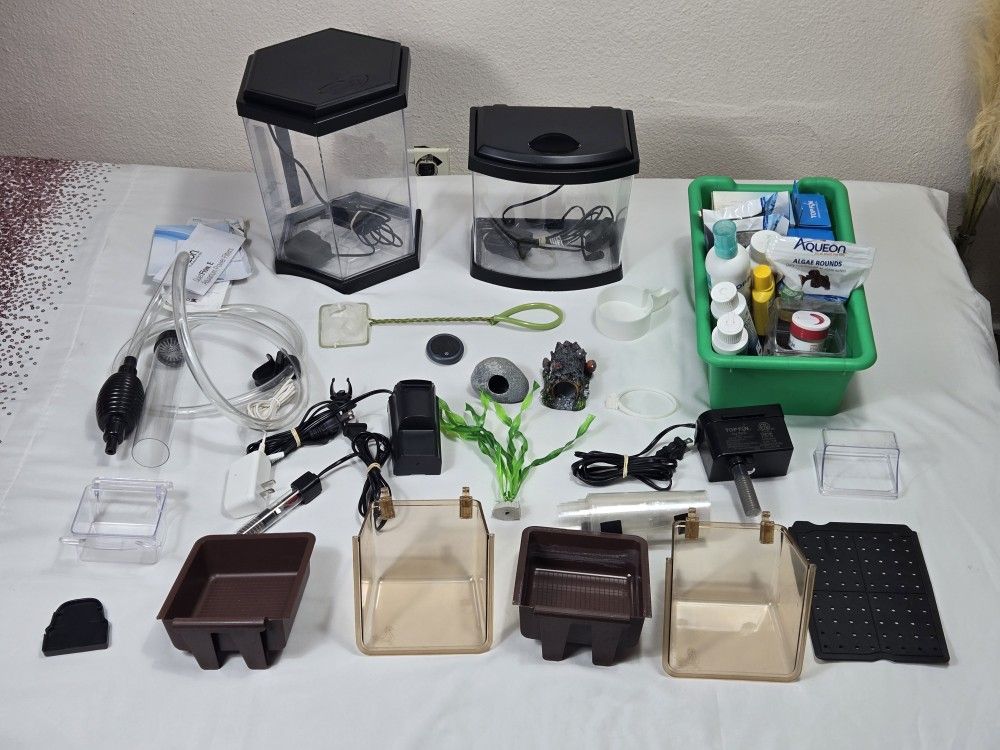 two small aquarium starter kits