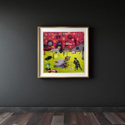 Adrian Boswell UK artist STAR MAN PRINT colorful Mixed Media Limited Edition Lithograph print (1/200). Signed & numbered 20x20”  50cm-50cm  "STAR MAN"