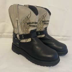 Harley-Davidson Motorcycle Rider Boots Womens Suede Flames 