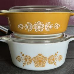Vintage Pyrex Butterfly Casserole Dishes