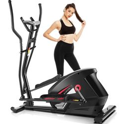 Tikmboex APP Elliptical Machine Elliptical Exercise Machine for Home Use with Adjustable 10 Levels Magnetic Resistance & LCD Display for Indoor Fitnes