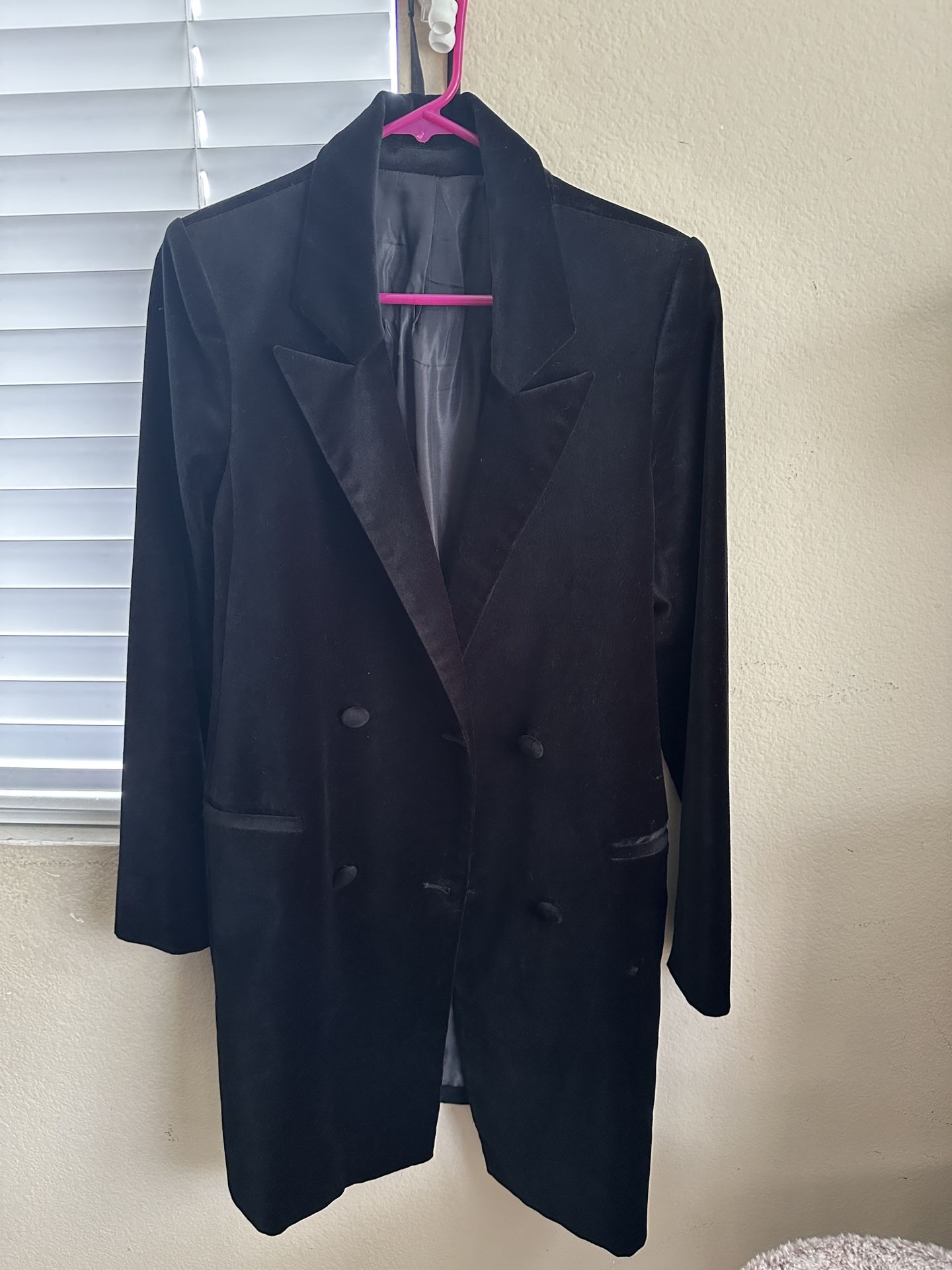 Black Velvet Blazer Dress
