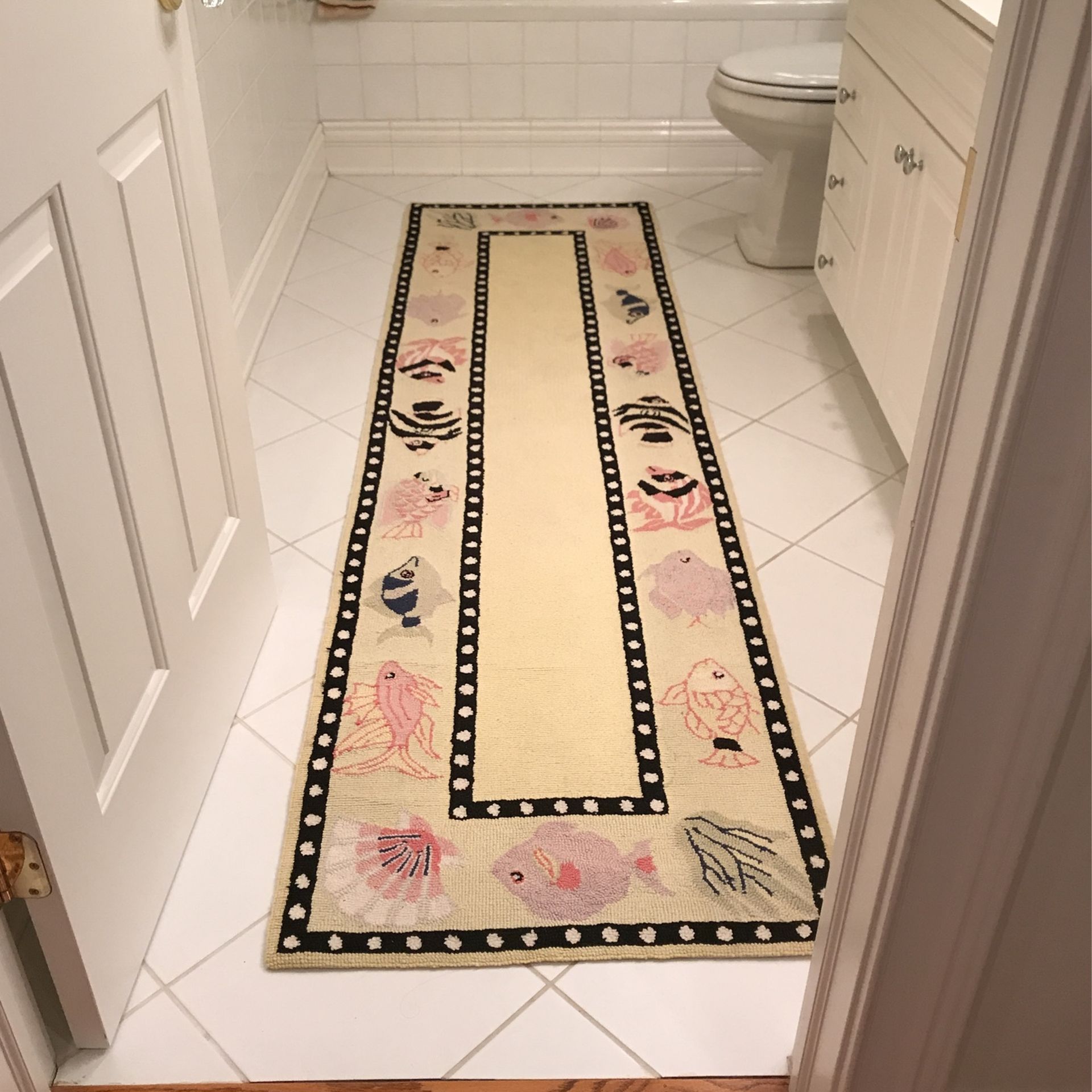 Gorgeous Fish Rug/ Runner Bright and Beautiful 97”x27” $38- Pick-up in Northbrook.