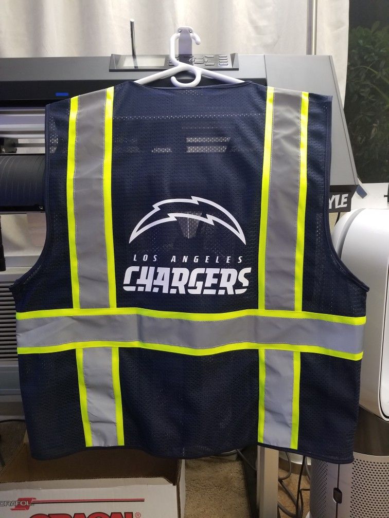 Los Angeles CHARGERS Safety Vest - Blue with White Vinyl Decals