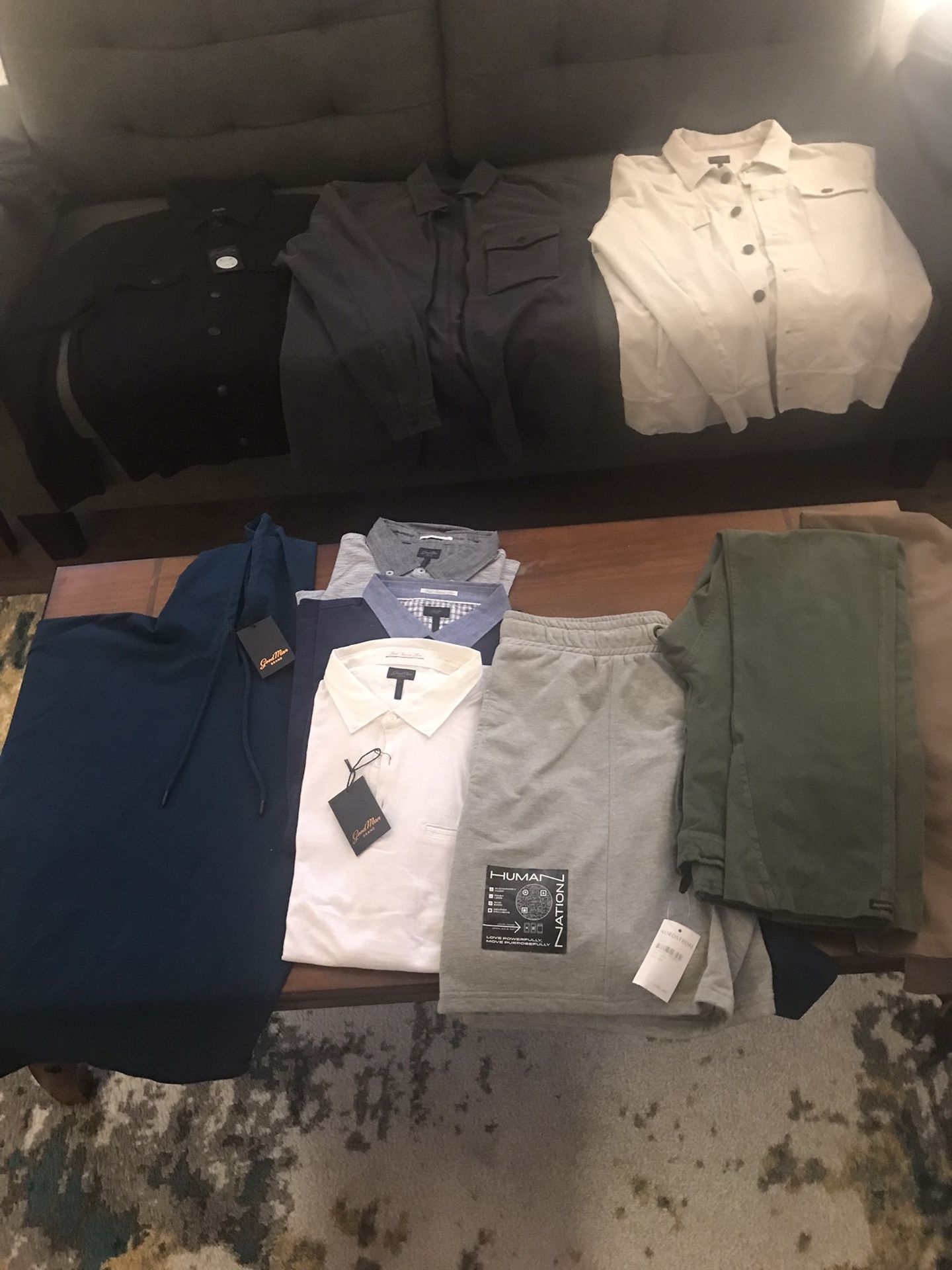 New* Goodman Brand Mens Polos, Chino’s, Jackets and T-shirts *bundle deals*