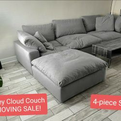 Gray Cloud Couch Modular Sectional Sofa 