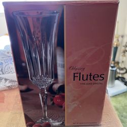 Crystal Champagne Flutes Set of 4 – Elegant Cut Glass (New in Box)