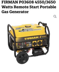 Firman P03608/ 3650 Watts Remote Start Portable Gas Generator