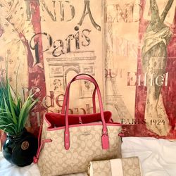 Stunning Coach monogram handbag & wallet!