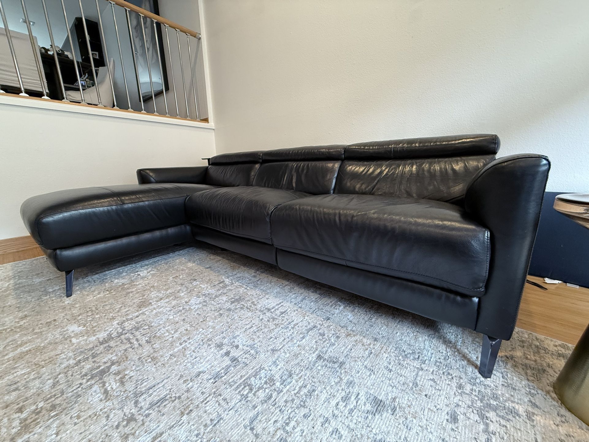 Black Leather Sectional Sofa
