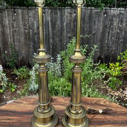 Mid Century Stiffel Brass lamp Pair 