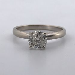 14k White Gold 1.0ct Diamond Ring Size 6