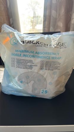 QuickChange Male Incontinence Wrap, Pack of 25 Innovative urinary incontinence wrap is made for men with limited mobility, those who are non-ambulator