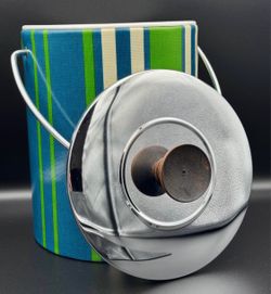 Vintage Mid-Century Modern Striped Ice Bucket