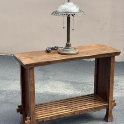 Side Table With Tiffany Lamp