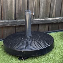 Black Patio Umbrella Base On Wheels (Set Of 3)