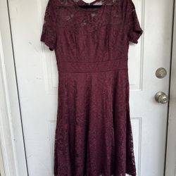 AONOUR Women's Vintage Floral Lace Elegant Cocktail Formal Swing Dress Size XL