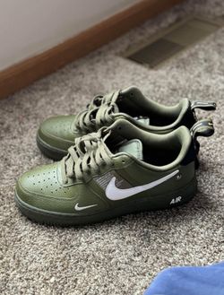 Size 9.5 Olive Green Air Force ones