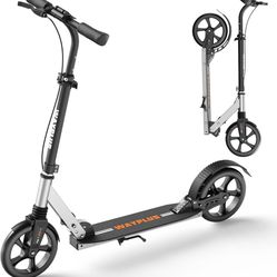 Safe Non-Electric Kick Scooter, Foldable Design, Smooth 8” Wheels, for age 6+ Kids & Adults