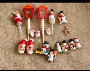 Vintage Christmas Picks Santas, Snowmen Noel Lampposts