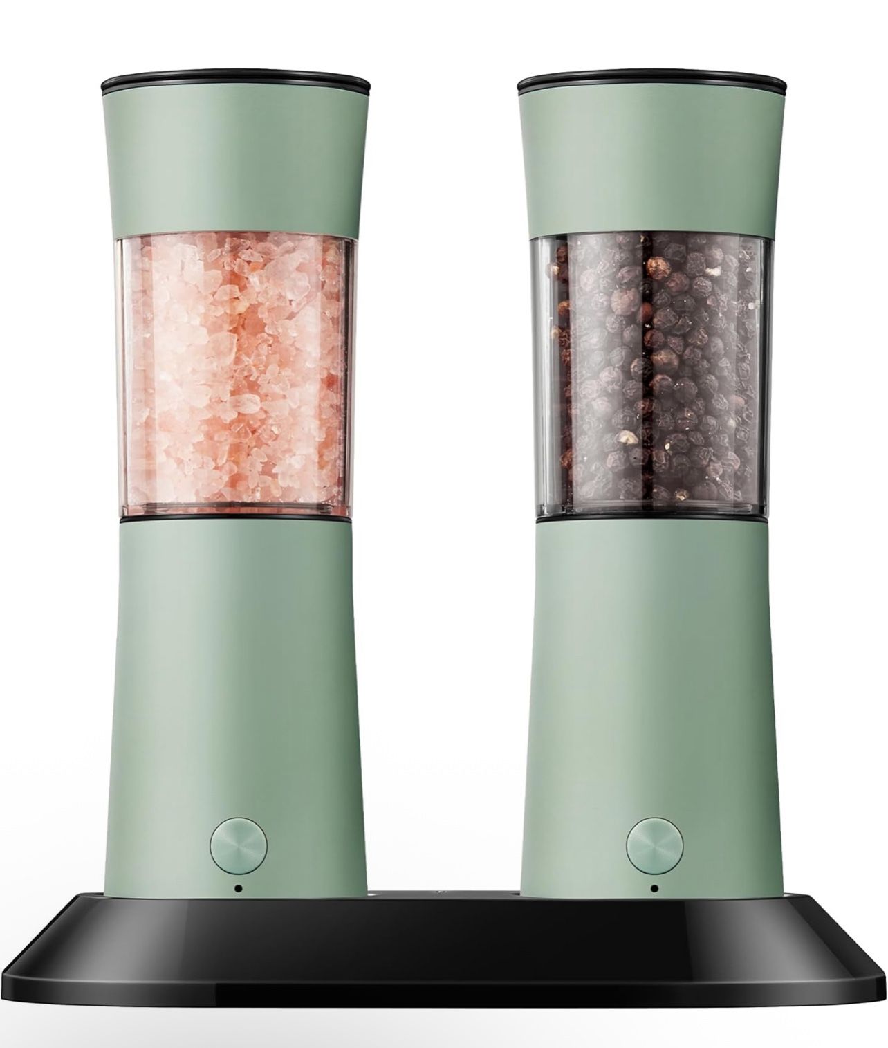 Gravity Electric Salt and Pepper Grinder Set–USB-C Rechargeable Charging Base Pepper Mill, Dual LED Light, Adjustable Coarseness,One-Handed Operation,